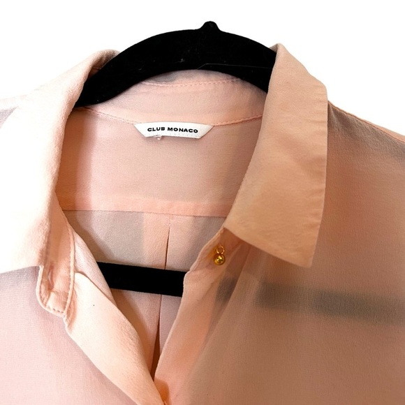 Club Monaco Women's 100% Silk Button Down Blouse- Size Small - Picture 6 of 8